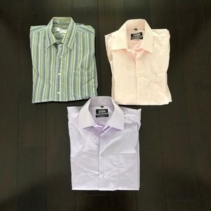Lot of 3 Men's button down shirts. Size M (15- 15.5 - 32/33)
